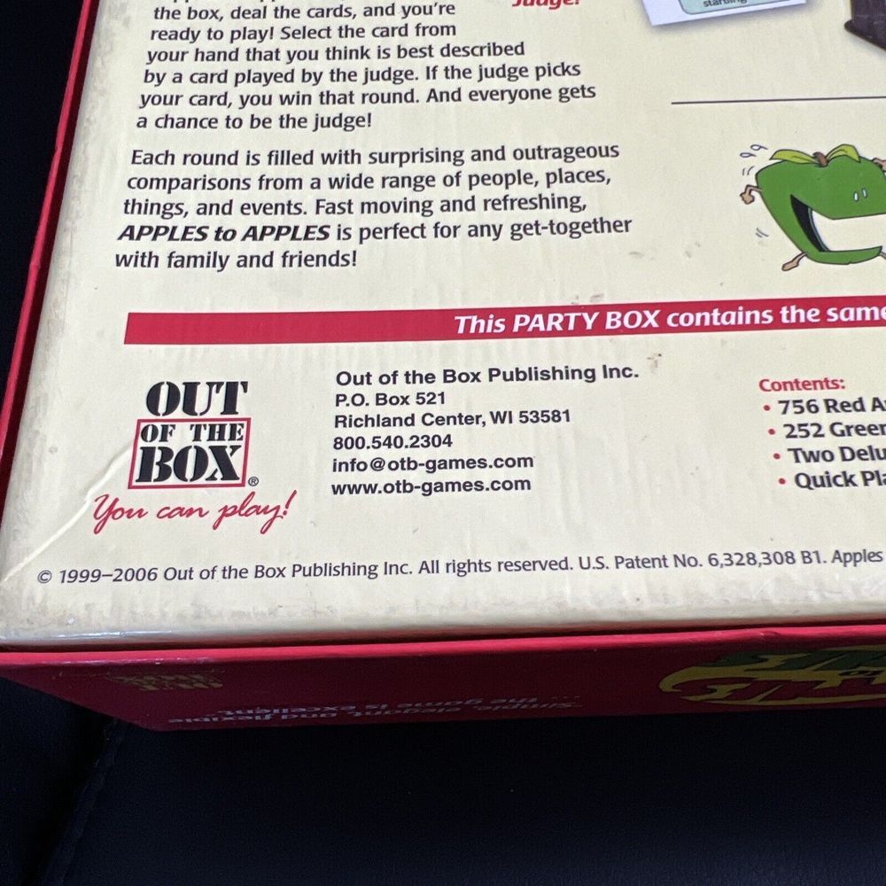 Apples to Apples Party‎ Box - The Game of Hilarious Comparisons! Over 500 Cards! - Picture 5 of 8